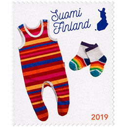 Äitiyspakkaus - Potkuhousut postimerkki kotimaa ikimerkki