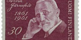 Arvid Järnefeltin syntymästä 100 vuotta lila postimerkki 30 markka