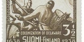 Delawaren asutuksen 300-vuotisjuhla ruskea postimerkki 3