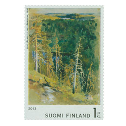 Eero Järnefelt 150 vuotta - Metsämaisema  postimerkki 1 luokka