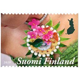 Floraalista taidetta - Kukkakaulakoru  postimerkki kotimaa ikimerkki
