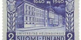Helsingin Yliopisto 300 vuotta tummansininen postimerkki 2 markka