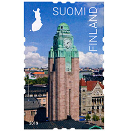 Helsingin rautatieasema 100 vuotta - Kellotorni  postimerkki kotimaa ikimerkki