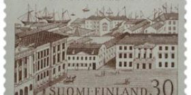 Helsinki pääkaupunkina 150 vuotta ruskeanpunainen postimerkki 30 markka
