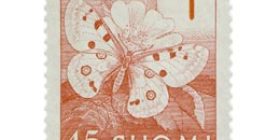 Hyönteisiä - Apolloperhonen punainen postimerkki 15 markka