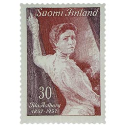 Ida Aalbergin syntymästä 100 vuotta violetti postimerkki 30 markka