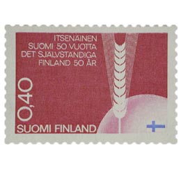 Itsenäinen Suomi 50 vuotta  postimerkki 0