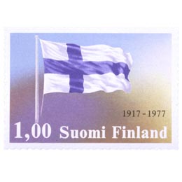 Itsenäinen Suomi 60 vuotta  postimerkki 1 markka