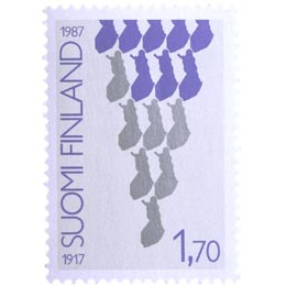 Itsenäinen Suomi 70 vuotta  postimerkki 1