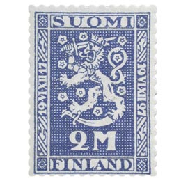Itsenäisyyden 10-vuotisjuhla sininen postimerkki 2