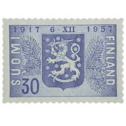 Itsenäisyyden 40-vuotisjuhla sininen postimerkki 30 markka