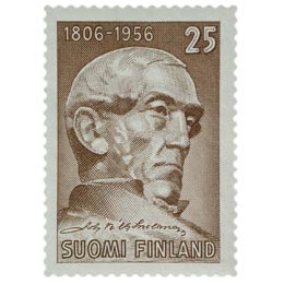 J.V. Snellmanin syntymästä 150 vuotta ruskea postimerkki 25 markka