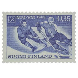 Jääkiekkoilun MM-kilpailut sininen postimerkki 0