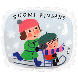 Jaettu ilo - Potkukelkkailu  postimerkki kotimaa ikimerkki
