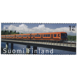 Joukkoliikennettä - Metrojuna  postimerkki 1 luokka