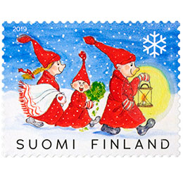 Joulusaunojat postimerkki joulutervehdys ikimerkki