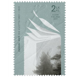 Juhani Aho 150 v - Paperipino  postimerkki 2 luokka