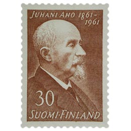Juhani Ahon syntymästä 100 vuotta punaruskea postimerkki 30 markka
