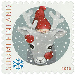 Juokse porosein  postimerkki joulutervehdys ikimerkki