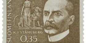 K.J. Ståhlbergin syntymästä 100 vuotta ruskea postimerkki 0