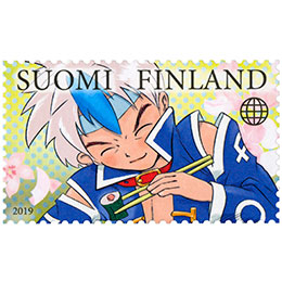 Kaikuja Japanista - Sushi  postimerkki ulkomaat ikimerkki