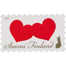 Kaksi sydäntä  postimerkki kotimaa ikimerkki