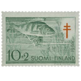 Kaloja - Ahven vihreä / punainen postimerkki 10 markka