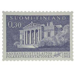 Kansanedustuslaitos 100 vuotta siniharmaa postimerkki 0