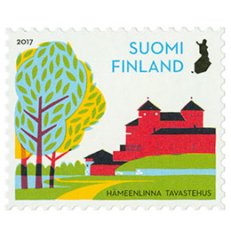 Kaupunkipuistoja I - Hämeenlinna postimerkki kotimaa ikimerkki