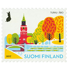 Kaupunkipuistoja I - Turku  postimerkki kotimaa ikimerkki