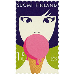 Kesäfiilis - Jäätelötötterö  postimerkki 1 luokka