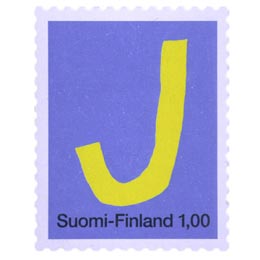 Kirjaimet - J  postimerkki 1 markka