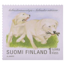 Koiranpentuja - Labradorinnoutaja  postimerkki 1 luokka
