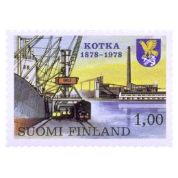 Kotka 100 vuotta  postimerkki 1 markka