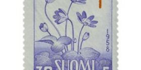 Kukkia - Sinivuokko sininen / punainen postimerkki 30 markka