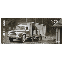 Kuorma-autoliikennettä - Maitoauto  postimerkki 0