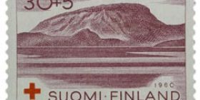 Lappi - Saana-tunturi violetinpunainen postimerkki 30 markka