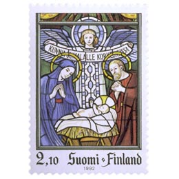 Lasimaalaus Karkkilan kirkosta  postimerkki 2