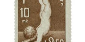 Lastenhuolto ruskea postimerkki 10 markka