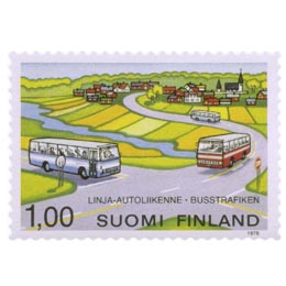Linja-autoliikenne  postimerkki 1 markka