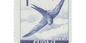 Lintuja - Tervapääsky sininen postimerkki 25 markka