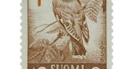 Lintuja - Tilhi punaruskea / punainen postimerkki 10 markka