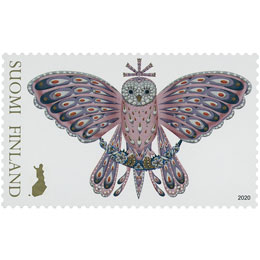 Lumottu metsä - Helmipöllö  postimerkki kotimaa ikimerkki