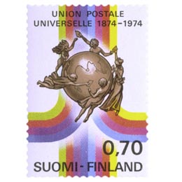 Maailmanpostiliitto 100 vuotta  postimerkki 0