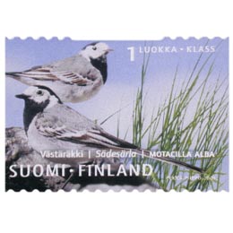 Maakuntalinnut - Västäräkki  postimerkki 1 luokka