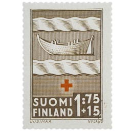Maakuntien vaakunoita - Uusimaa ruskea postimerkki 1