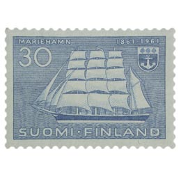 Maarianhamina 100 vuotta sinivihreä postimerkki 30 markka