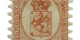 Malli 1866 punainen postimerkki 0