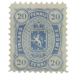 Malli 1875 sininen postimerkki 0