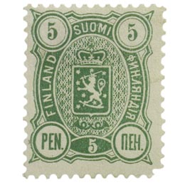 Malli 1889 vihreä postimerkki 0